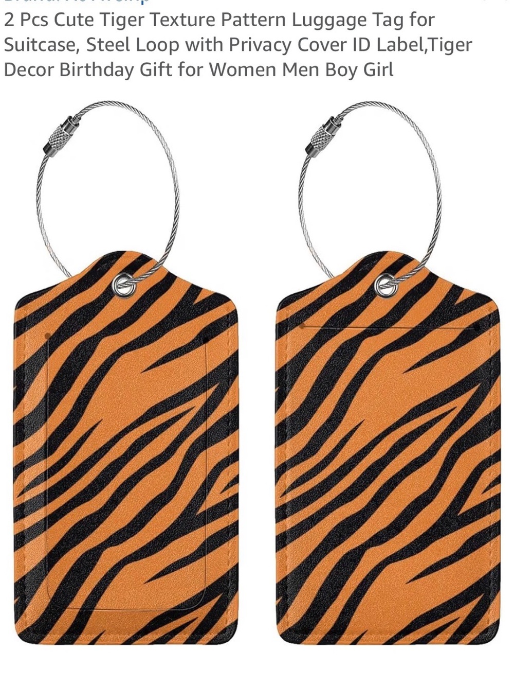 Tiger Stripe Luggage Tag - Orange & Black